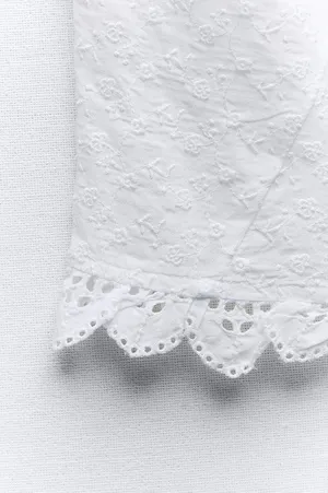 white ZARA floral embroidered tank top thumbnail 9
