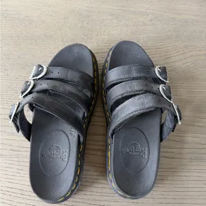 Dr. Martens Women’s Black Leather Buckle Slides thumbnail 4