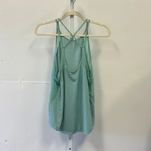 Lululemon Wild Tank Top Mint Green Strappy Criss Cross‎ Back Mesh Size 4 thumbnail 2