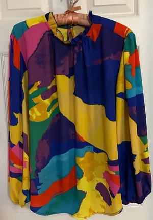 NewYork & Company multicolored Blouse XL thumbnail 1