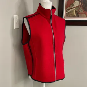 Woolrich Red 100% wool vest full zip Medium thumbnail 2