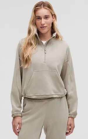 Lululemon Brushed Softstreme Half-Zip pullover in Beige thumbnail 1