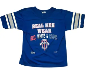 VTG 1990 Salem Sportswear New‎ York Giants Football AOP Jersey Shirt Womens S thumbnail 1