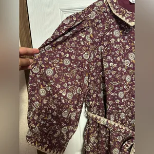 &merci Elegant Floral Burgundy Mini Dress thumbnail 6