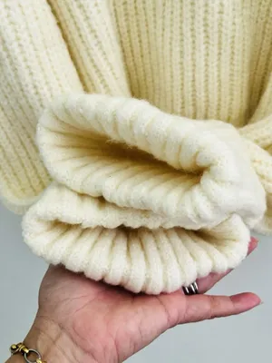 NEW HYFVE Chunky Knit Sweater Cream LARGE Women thumbnail 4