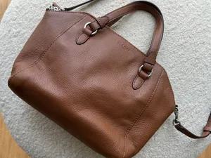 Coach Park Leather Mini Satchel, Saddle Brown Pebble Leather, Crossbody Strap thumbnail 14