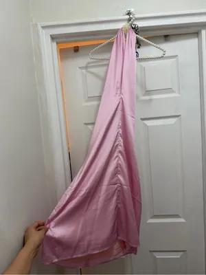 Boohoo Size 10 Pink Satin halter Mini Dress Backless Sleeveless Party Slip thumbnail 5