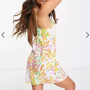 Asos- White Base w/Floral Print Mini Slip Dress thumbnail 2