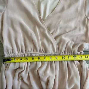 Lulu’s Wonderous Water Lilies Blush Pink Long Sleeve V Neck Maxi Dress NWT M thumbnail 9