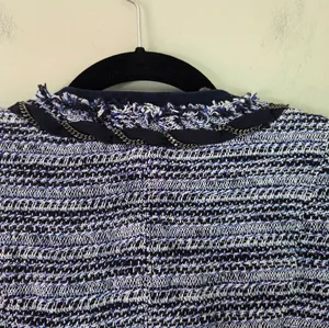 White House Black Market Blue and Black Tweed Jacket thumbnail 6