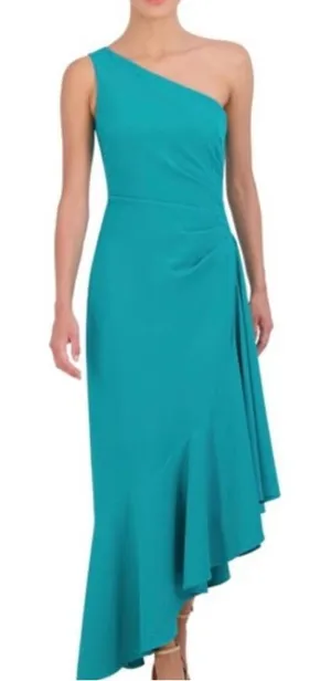 NEW Eliza J Asymmetrical One-Shoulder Dress Women's‎ Turquoise Sleeveless 14 thumbnail 1
