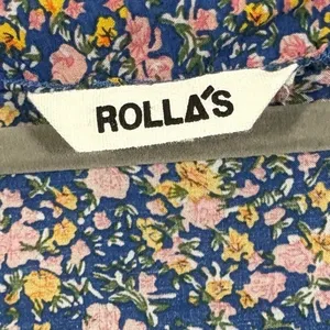 Rollas Roxanne Coast Floral Blouse Blue Multi Square Neck Blouson Sleeve Top S thumbnail 5