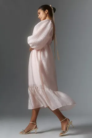 Anthropologie Textured Puff-Sleeve Dress thumbnail 3