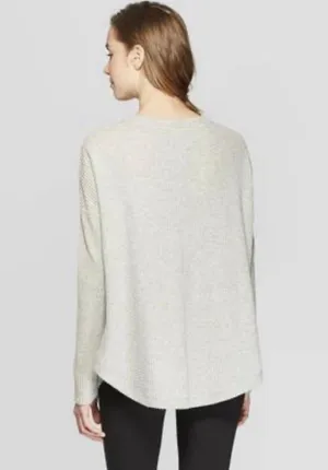 Target Colsie Grey Waffle Knit Button Down Thermal thumbnail 5
