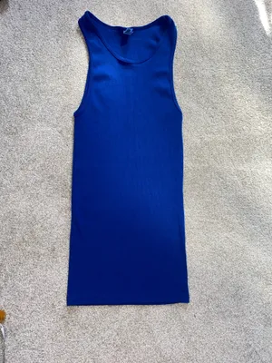 American Apparel Los Angeles Apparel Blue Ribbed Tank Top thumbnail 2