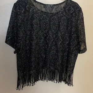 Sharade Nites Women’s Top Blouse Shirt Black Silver Sparkle Size 18 18W Bust 46” thumbnail 6