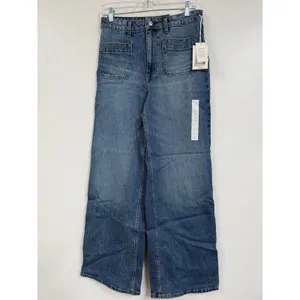 Free Assembly Women's and Women's Plus Wide Leg Jeans with Patch Pockets Size 8 thumbnail 5