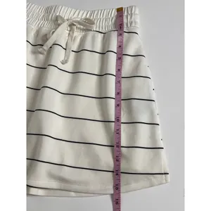 Rae Mode Matching Set Womens S Striped Half Zip Pullover Skort Shorts White thumbnail 13