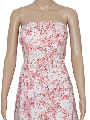 NWT Free People Tomas Mini Dress Floral Printed Strapless Smocked L $128 thumbnail 4