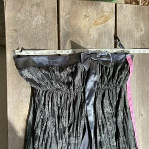 Maternal America Womens Dress L Silver Gray‎ Strapless Formal Burnout Floral NEW thumbnail 6