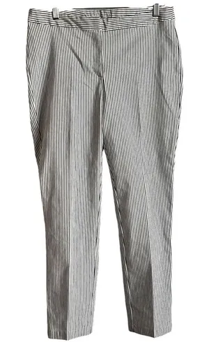 Adrianna Papell Women's 10 Straight Leg‎ Pinstripe Dark Grey/White Work Pants thumbnail 1