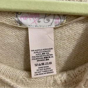 Free People Cream Harbour Stripe Cable knit Poncho Sweater Sz O/S NWT thumbnail 6