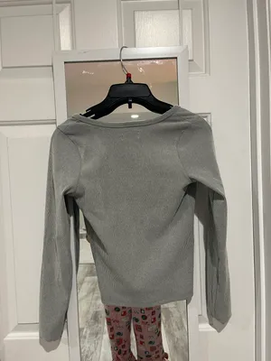 Hollister Gray Longsleeve Henley thumbnail 3