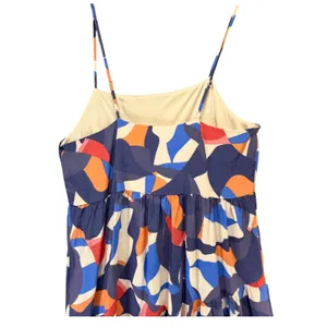Nine West Womens Abstract Print Maxi Dress Colorful‎ Tiered Flowy Euro Summer Size Small thumbnail 5