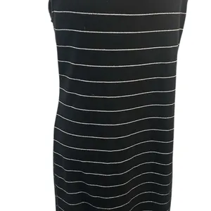 Lauren Ralph Lauren Black Metallic Stripe Off Shoulder‎ Dress Large Office Siren thumbnail 5