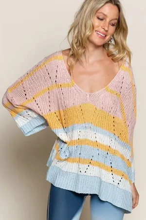 ✨POL Loose Knit Oversized Striped Sz Medium Sweater✨ thumbnail 1
