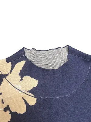 Anthropologie womens blue cream pull over crew neck sweater sz XL SKU 10-784 thumbnail 4