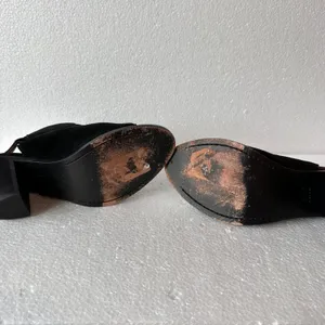 Frye Courtney Suede Slingback Heeled Mule Bootie Women's 10B Black 3.5" Heel thumbnail 9