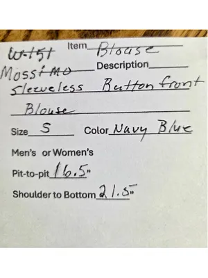 Mossimo Women’s Sleeveless Button Front Blouse Shirt Royal Navy Blue Small W-151 thumbnail 4