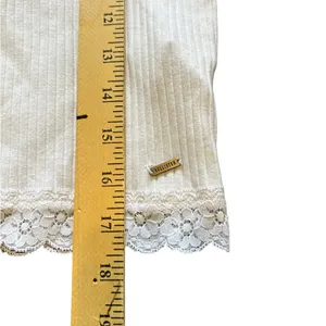white long sleeve ribbed cropped shirt size small thumbnail 7