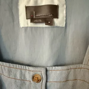By Anthropologie Long-Sleeve Square-Neck Denim Mini Babydoll Dress Size M NWOT thumbnail 6