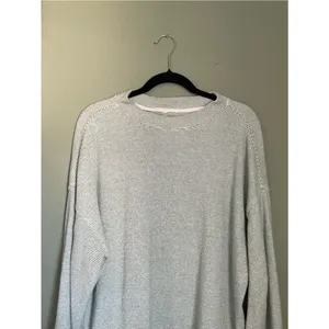 Aerie Waffle Soft Oversized Pullover Sweater Size Small Green White Thermal thumbnail 6