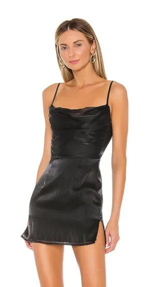 Superdown Black Cowl Neck Mini Dress — Size S thumbnail 1