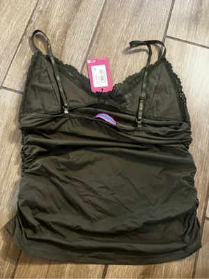 Edikted Olive Green Lace-Trim Chemise thumbnail 6
