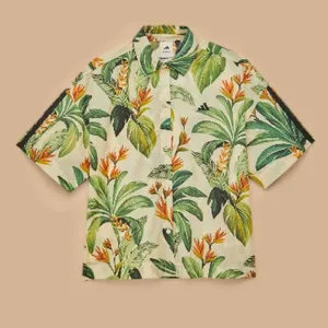 NWT Farm Rio X adidas tropical breeze cream Green shirt Small Lightweight thumbnail 6