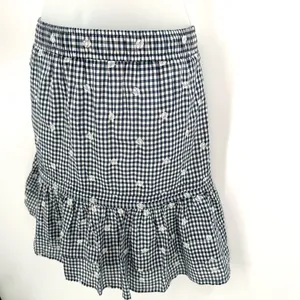 MADEWELL Embroidered Tiered Pull-on Mini Skirt Gingham Check Women’s S thumbnail 2