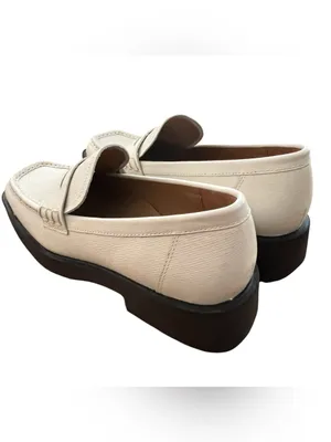 G.H. Bass Whitney Weejuns Penny Loafers Cream Textured Leather NWOB Women’s 8.5 thumbnail 7