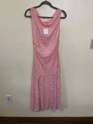 NEW Altar’d State Light Pink / Peachy Floral Lace Maxi Dress Size Medium NWT thumbnail 3