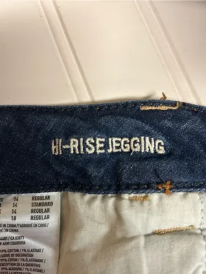 American Eagle Distressed Super Stretch Hi-Rise Jeggings Size 14 thumbnail 8