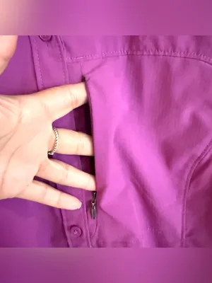 Columbia Women’s Shirt Purple Button Up Omni Shield Short Sleeve Size Small thumbnail 7