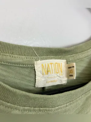 Nation LTD Lavi Tie Front Sage Green Cotton Maxi T-Shirt Dress Size XS thumbnail 8