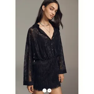 Anthropologie Maeve Fringe Twofer Mini Shirtdress thumbnail 2