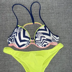 Victorias Secret 34B Multicolor Padded Push Up Bikini Top Swim thumbnail 2