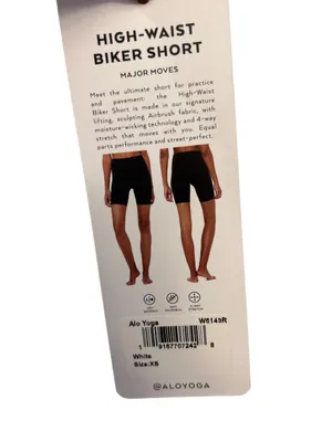 Alo 7" HIGH-WAIST BIKER SHORT White Size XS NWT thumbnail 5