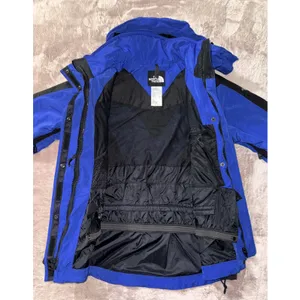 Vintage The North Face Women's Blue Black Hooded Ski Jacket Size 12 Waterproof thumbnail 3