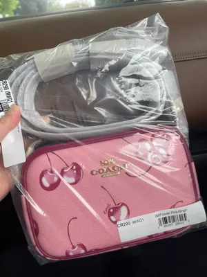 Coach Mini Jamie Camera Bag With Cherry Print Flower Pink CR173 thumbnail 5